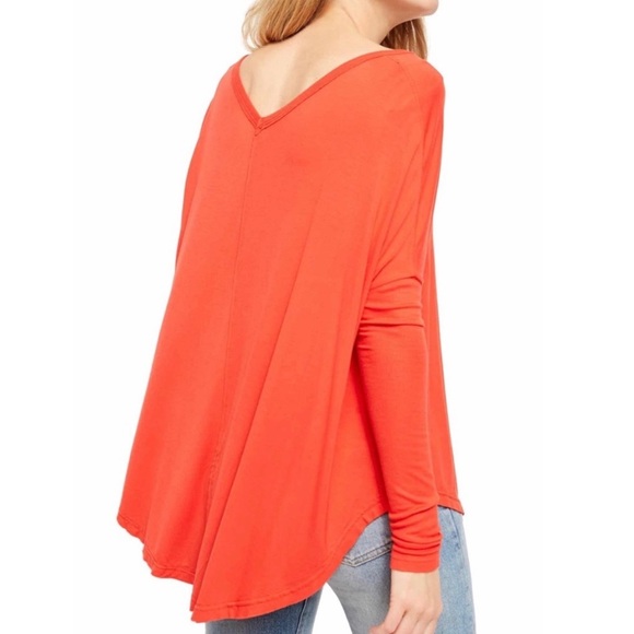 Free People Love Glare Orange Moonshine Long Sleeve Top - Picture 2 of 8
